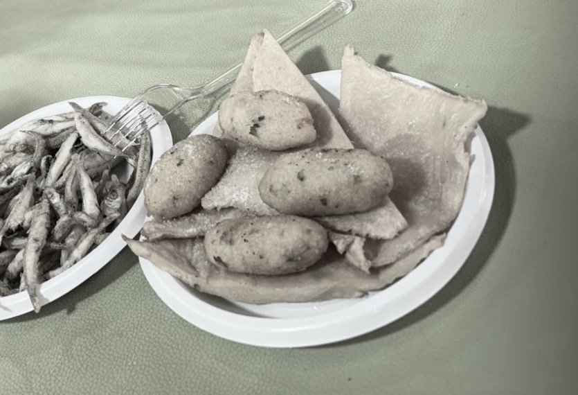Traditional Palermitan panelle and crocchè served on a plate