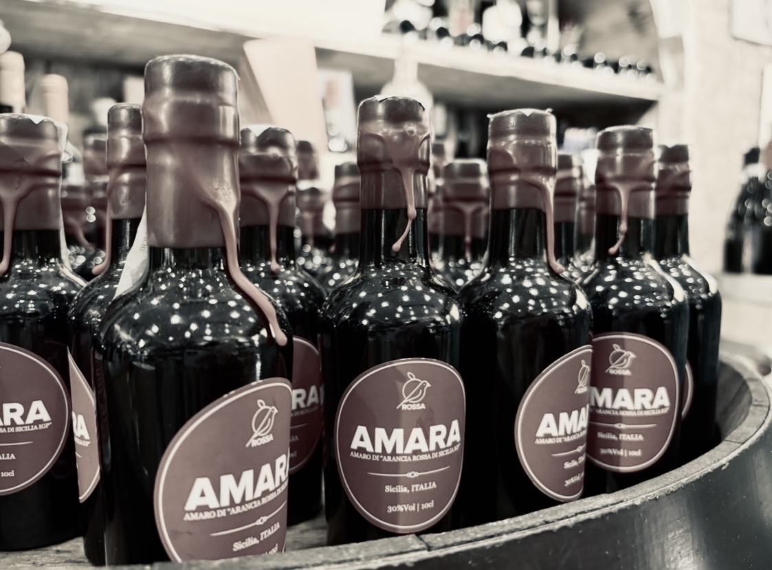 Amaro Amara made from Sicilian blood oranges
