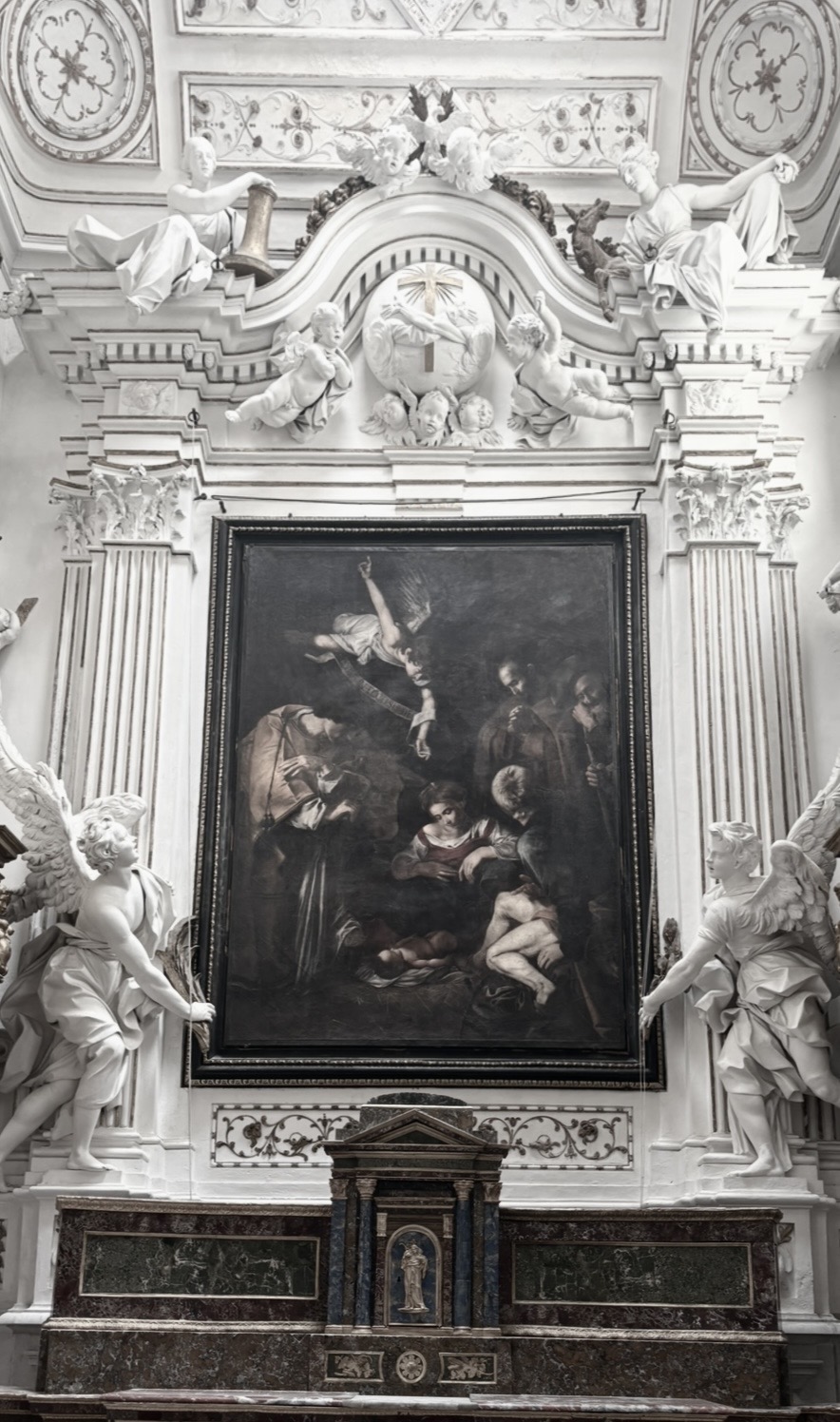 Replica of Caravaggio’s Nativity in the Oratory of San Lorenzo in Palermo