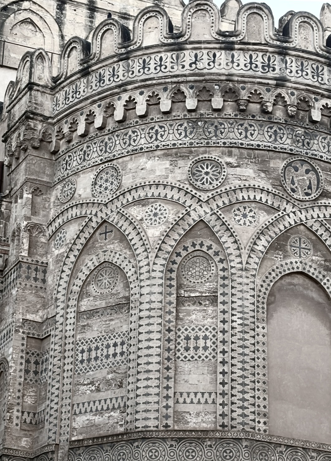Arab-Norman decorative arches at Palermo Cathedral