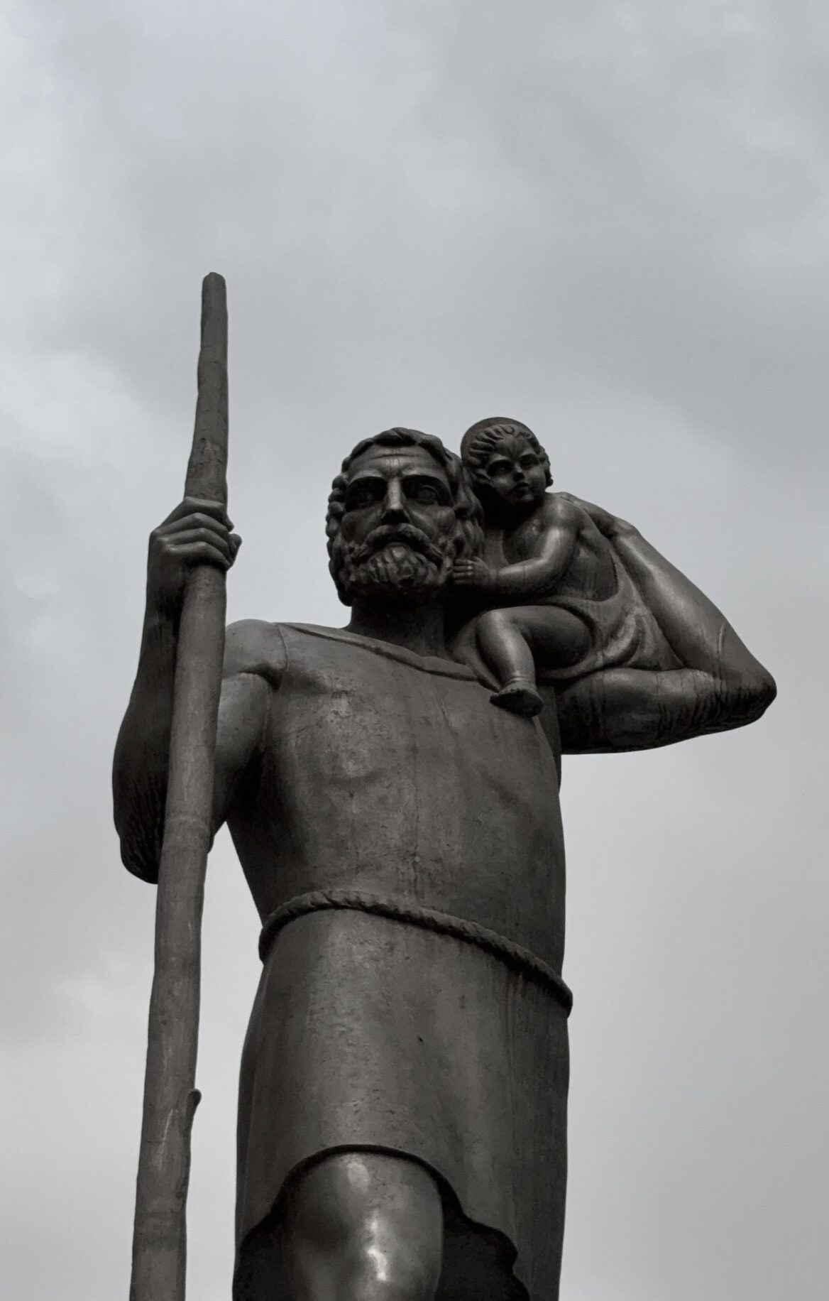 Statue of Saint Christopher on Via Roma in Palermo