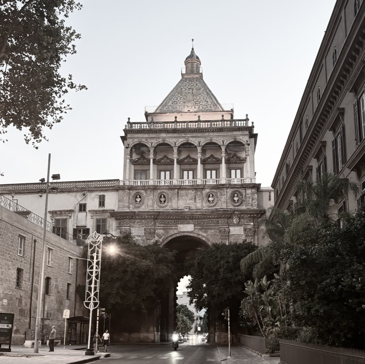 Porta Nuova in Palermo, the historic city gate near the Royal Palace