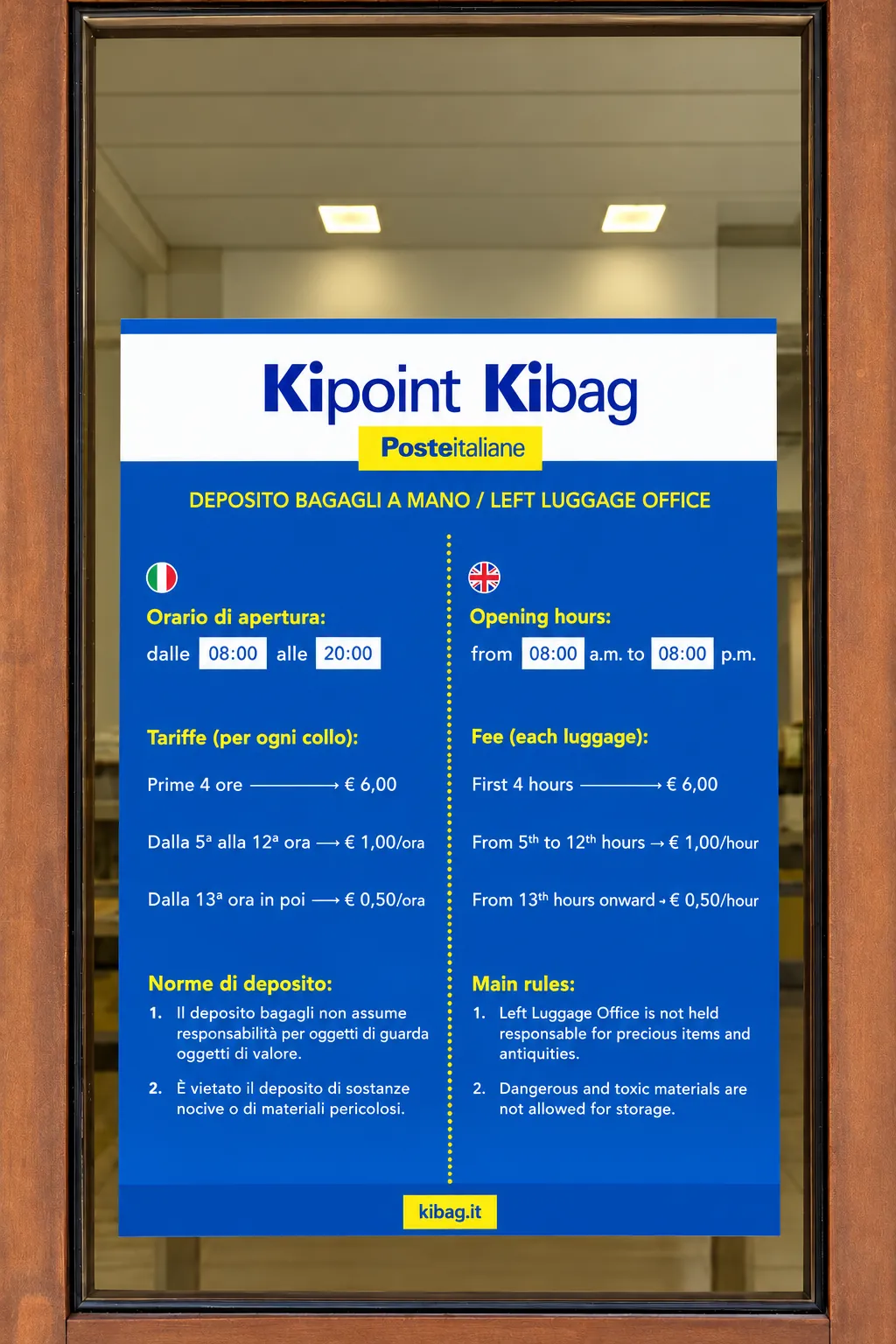 Luggage storage at Palermo Centrale train station – KiPoint KiBag